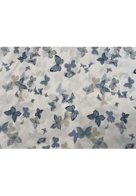 Tela Stampata Butterfly puro cotone cm. 280 - azzurro
